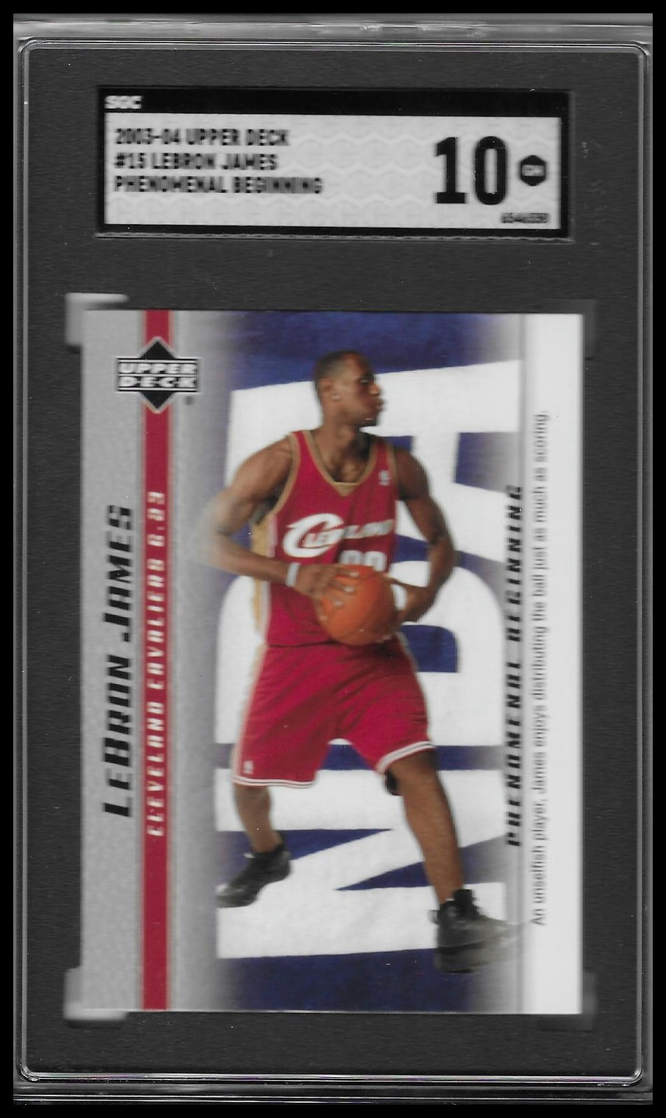 2003-04 UPPER DECK PHENOMENAL BEGINNING BASKETBALL #15 LEBRON JAMES RC SGC 10