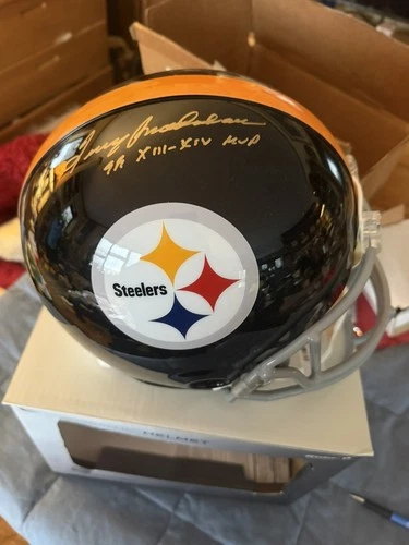 Terry Bradshaw Signed Authentic Helmet with Superbowl MVP Inscription Fanatics