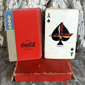 Vtg 1939 Coca Cola Playing Cards Red Wheat 52 Cards Full Deck Brown & Bigelow