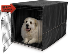 XL Dog Crate Cover, Black Polyester Privacy Kennel Cover