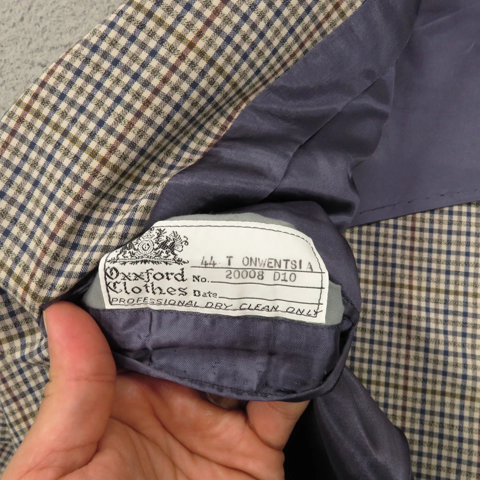 Blazer Oxxford Clothes 44L Mezcla de Lino Guinga Cuadros Abrigo Deportivo Chaqueta Para Hombres Azul Foto 4 de 4