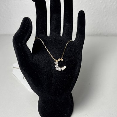 Anna & Ava 18k Gold wasserdichte Beschichtung Strass Buchstabe C Halskette UVP 48 $