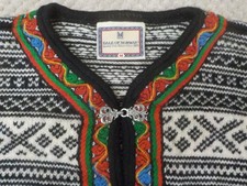 Dale of Norway Classic Sweater Pure New Wool Pewter Clasp Cardigan Size M