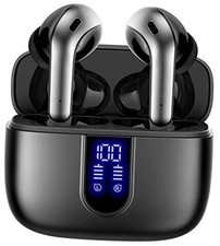 Bluetooth Headphones True Wireless Earbuds 60H Playback LED Power M Black