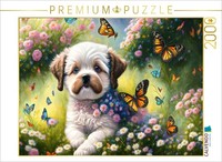 Calvendo Puzzle Cute Little Dog With Butterflies | 2000 Pieces, Finished Size 35