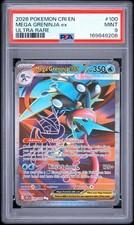 2026 Pokemon Chaos Rising #100 Mega Greninja EX Ultra Rare PSA 9 MINT Free Ship! on eBay