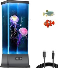 Electric Jellyfish Tank Table Lamp with Color Changing Light Gift for Kids Me...