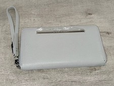 Steve Madden Light Dove Gray Zip Around Card ID Wallet Wristlet Clutch Bag NWOT