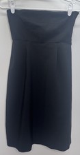 Theory Women’s 0 Hallenie Little Black Strapless Stretch Viscose Wool Dress