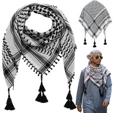 Tactical Desert Palestinian Shemagh   Cotton Arafat Keffiyeh Shawl Wrap