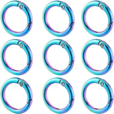 1 Box 12Pcs Round Carabiner Clips Trigger Spring O Rings Purse Ring Clip Metal S