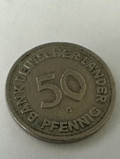 50 pfennig 1949 g bank deutscher länder selten