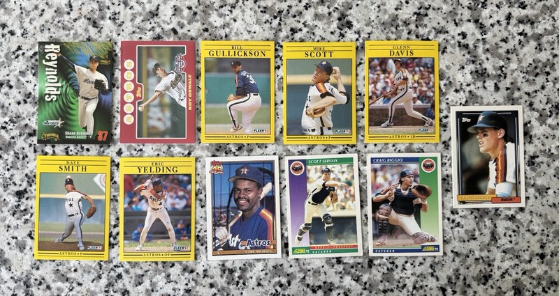 Houston Astros Baseball Card Lot From Years '91 '92 '96 And '08