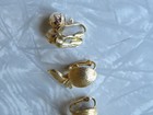 Sarah Coventry Apple & Faux Pearl Hong Kong Clip-On Earrings Gold Tone — photo 3