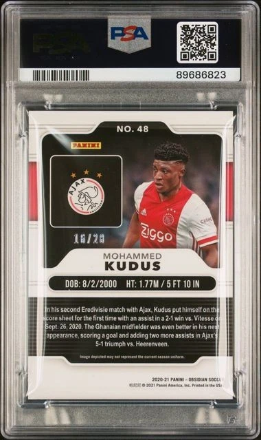2020 Obsidian Mohammed Kudus RC Electric Etch Red Pulsar #16/28 PSA 10 #48 - Imagem 2 de 2
