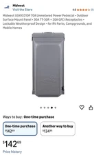 Midwest Electric 70 Amp 30/20 GFCI Outdoor RV Power Outlet Panel