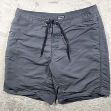 Patagonia Swim Trunks Mens 38 Gray Board Shorts Drawstring Pocket Beachwear
