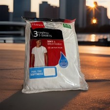 Hanes White Tagless Crew Undershirts Tshirts Mens XL White 3 Pack NWT