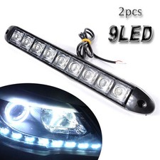 2pcs 12V 9 LED Car Daytime Running Lights DRL Front Fog Daylight Indicator Lamps