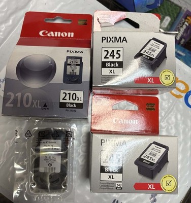 4- CANON PRINTER INK Factory Sealed 2-245 BLACK XL 1-211B COLOR 1-210XL