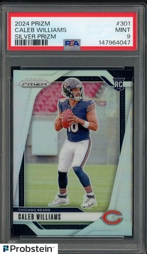Caleb Williams 2024 Prizm #301 Silver Prizm Bears RC Rookie PSA 9 MINT