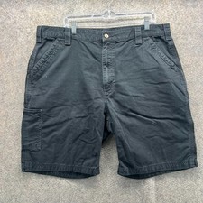 Carhartt Shorts Mens 40 Black Cargo Original Fit Cotton Canvas Carpenter Y2K