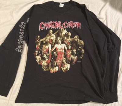 Vintage 1994 Cannibal Corpse The Bleeding Tour Long Sleeve XL Blue Grape USA