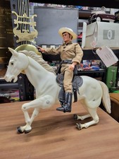 The Lone Ranger Action Figure on Silver, the horse. Vintage Toy Free