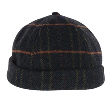 Epoch Hats Company Men's Plaid Retro Rolled Cuff Fisherman Wool Cap