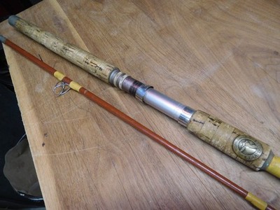 Vintage Wright & McGill 2pc, 8ft, med. action , Glass Spinning Rod, USA  Made