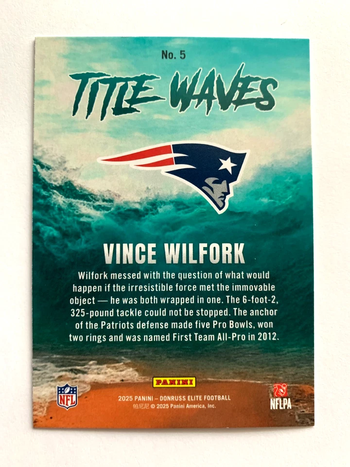 2025 VINCE WILFORK DONRUSS ELITE TITLE WAVES #5 - Image 2 of 2