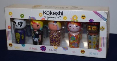 Kokeshi Parfums Japan Doll Miniatures Figures Set by Jeremy Scott (EDT 5ML x 5)