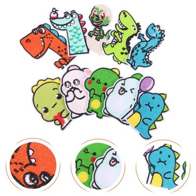 10 Pcs Aufnäher Dinosaurier Bestickte Stoffaufnäher Stoffflächen