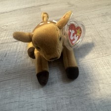 Ty Beanie Baby - WHISPER the Deer (6.5 Inch) NEW MWMTs Plush Stuffed Animal Toy