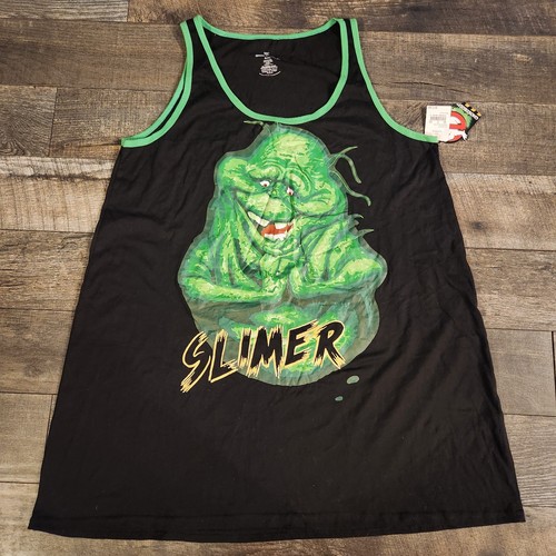 Ghostbusters Slimer tank top T Shirt Mens XL Movie Graphic Print Black New