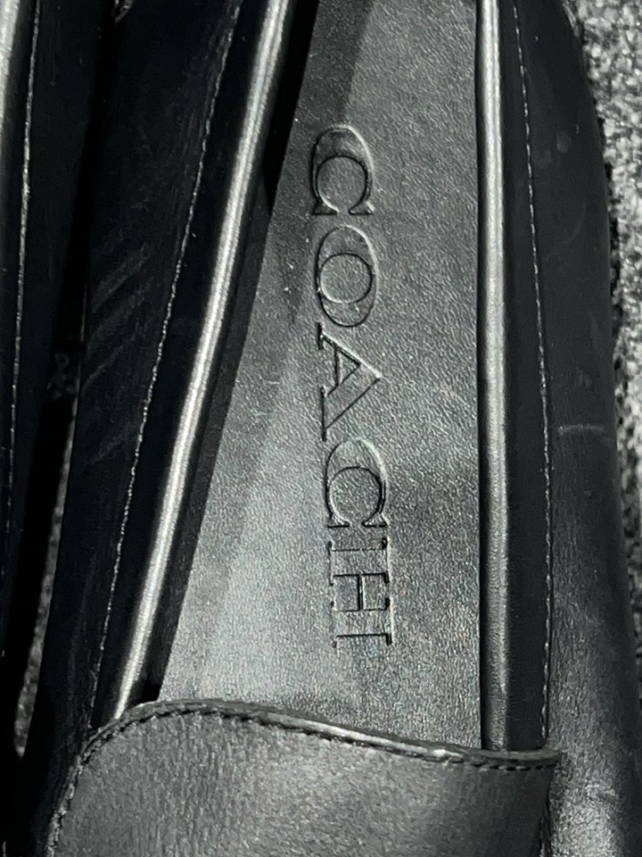 Coach Men's Signature Leather Chain Driver Loafer Shoe BLACK Sz. 11 | eBay