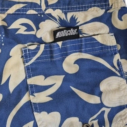 Pantalones cortos de surf hawaianos vintage años 90 Gotcha estampado hibisco talla 34 9"  Foto 4 de 4
