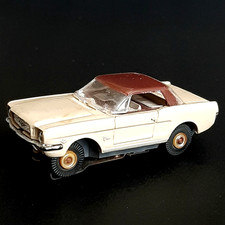 RARE Vintage 1965 Aurora T-Jet 500 Tan Ford Mustang Brown Hardtop HO Slot Car