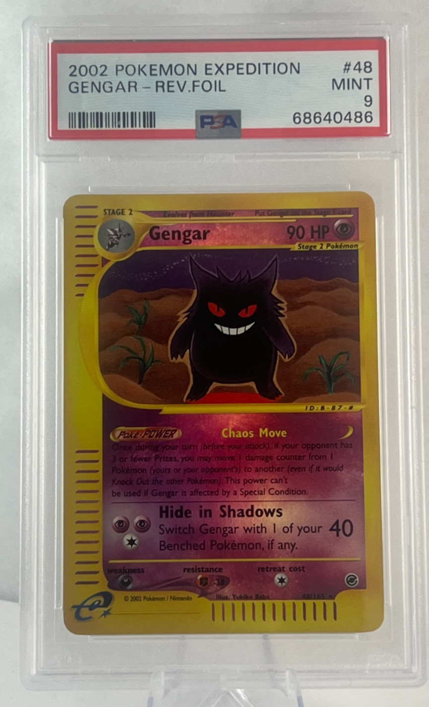 GENGAR Reverse Holo 48 2002 Pokemon Card Expedition PSA 9
