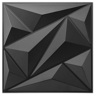 Art3dwallpanels 33 Pack 3D Wall Panel Diamond for Interior 33 Pack, Black