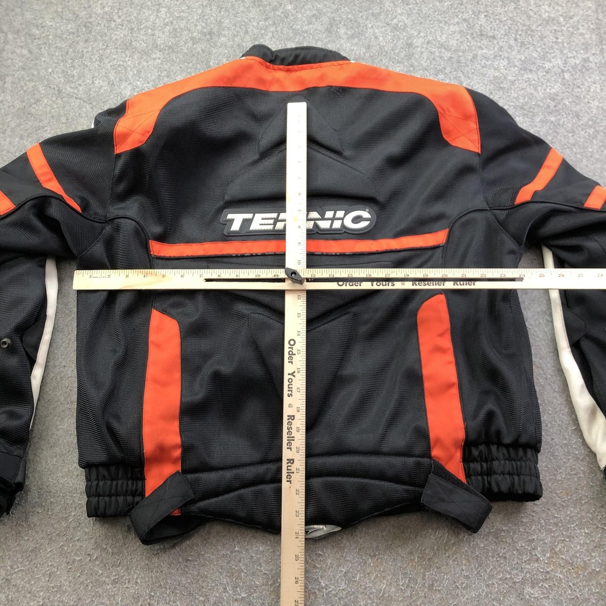 Teknic Jacket Mens 50 Black Red Mesh Motorcycle Riding Full Zip