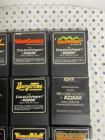 Coleco Vision & Adam Video Game Lot of 9 COLECOVISION Vintage TESTED WORKING
