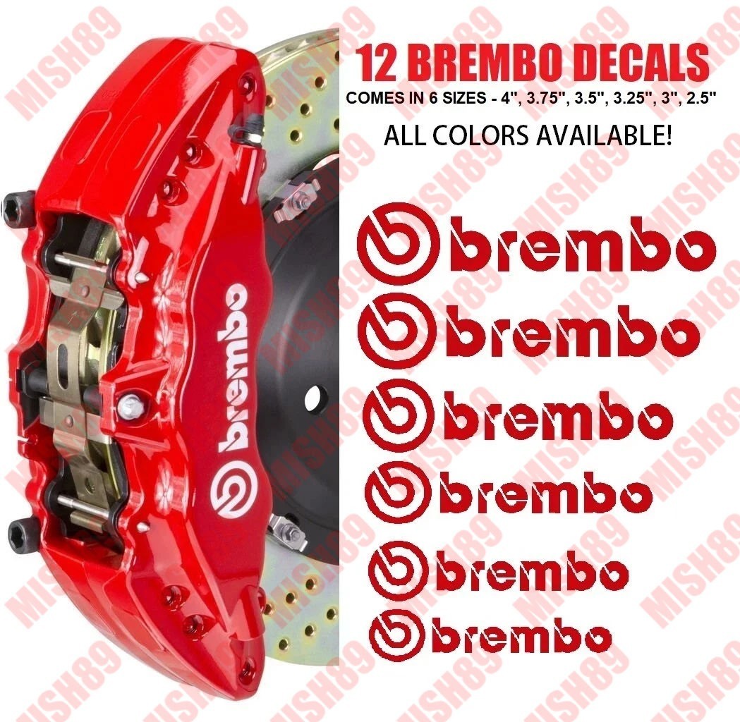 Brake Caliper Heat Resistance Decal For Brembo Caliper Stickers- 12 Stickers!