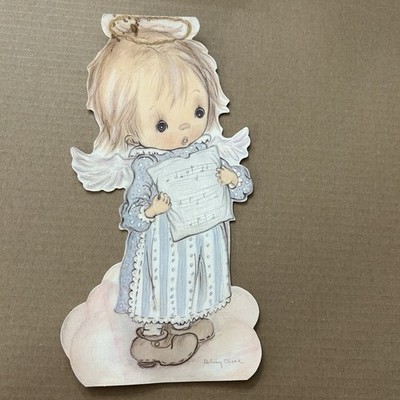 Vintage Hallmark Betsey Clark Christmas Card Due-cut Angel With Sheet Music Big!