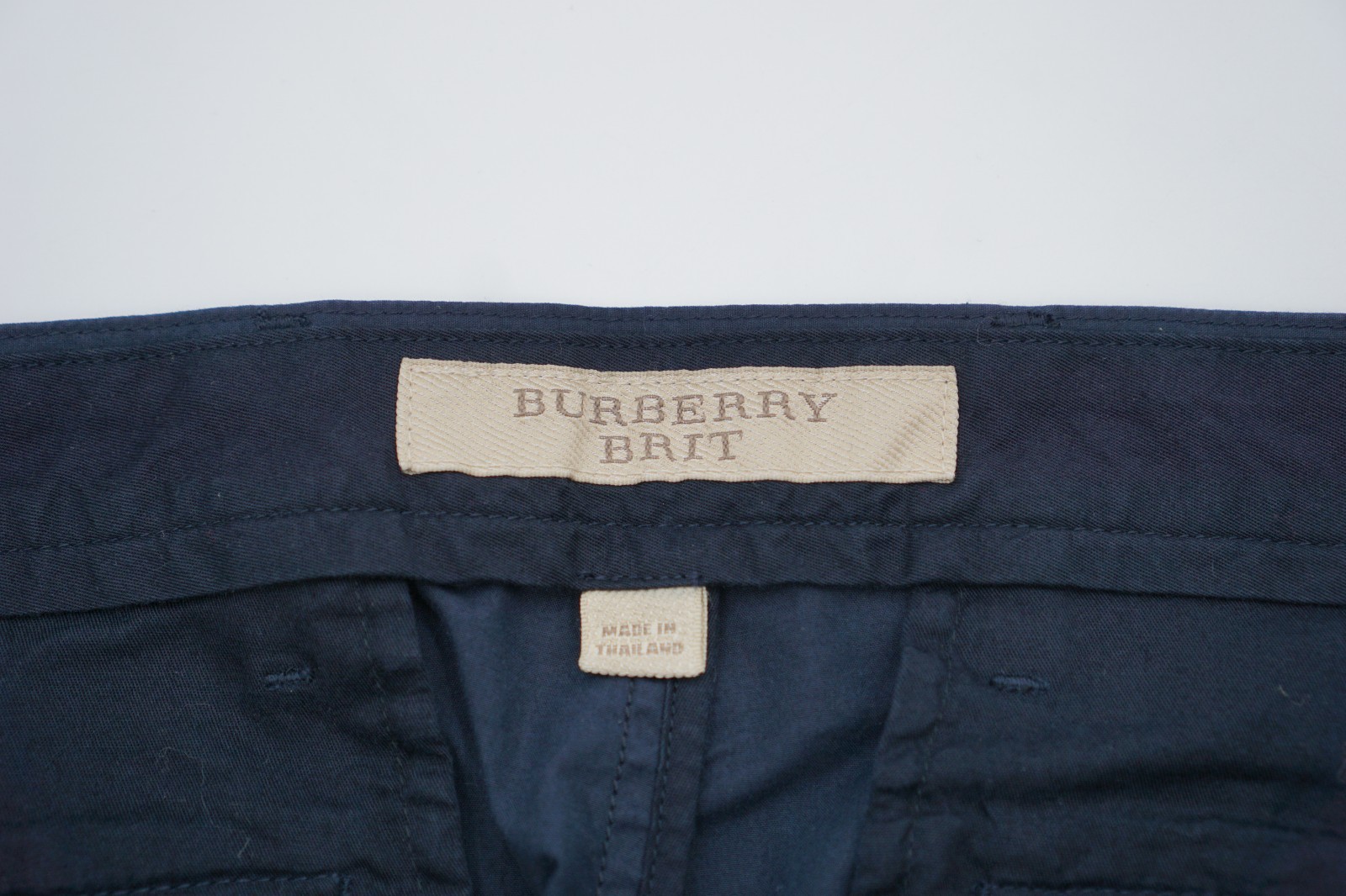 Men Burberry Brit Chino Pants Trousers Navy Blue Cotton  W34 L32 image 4