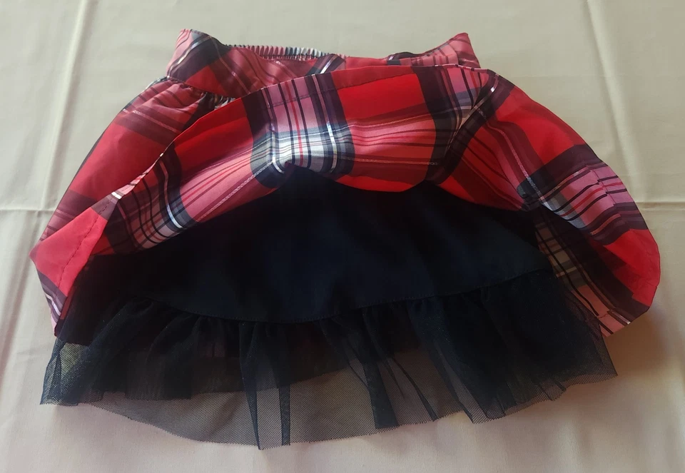 Saia Sonoma Skort com Shorts Xadrez Vermelho Acabamento de Tule Elástico Forrado na Cintura Traseira Tamanho 4T - Imagem 4 de 4