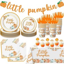 Little Pumpkin Baby Shower Party Decorations Set Serves 25 Little Pumpkin Bab...
