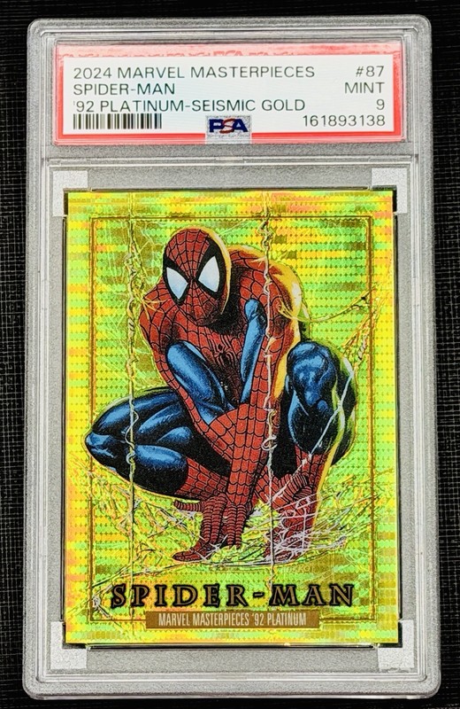 2024 Marvel Masterpieces '92 Platinum #87 Spider-Man Seismic Gold - 36/92