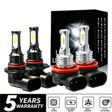 New 9005 H11 Led Headlight Kit Combo Bulbs Highlow Beam Super Bright White