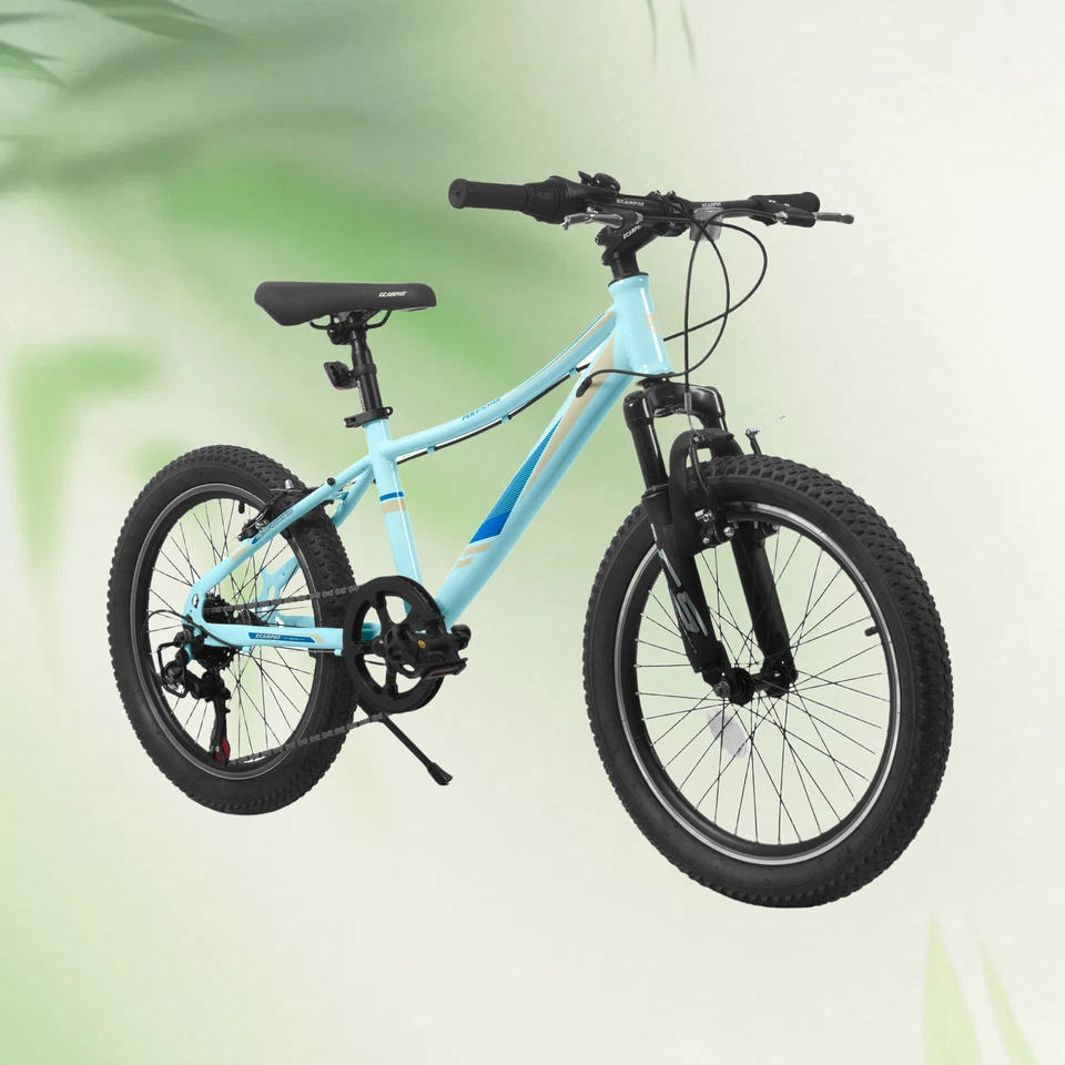 Bicicleta 20" Niños Bicicleta para Niños Niñas Niño Edades 6-13 - Rosa Azul 7 - Velocidad Foto 3 de 4